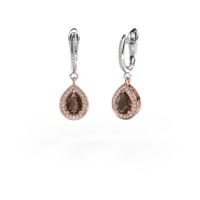 Drop earrings Ginger 2 585 rose gold smokey quartz 7x5 mm