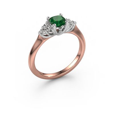 Engagement ring Felipa CUS 585 rose gold emerald 5 mm