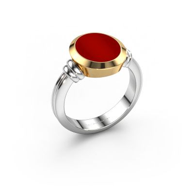 Signet ring Jake 2 585 white gold carnelian 12x10 mm