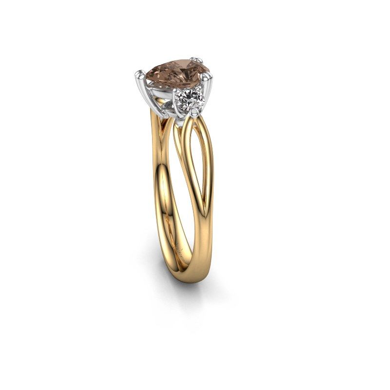 Afbeelding van Verlovingsring Amie per 585 goud bruine diamant 0.85 crt