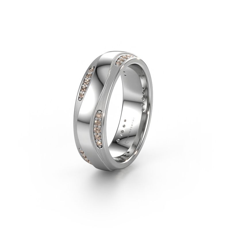 Ehering WH2062L26BM 585 Weißgold Braun Diamant ±6x2 mm