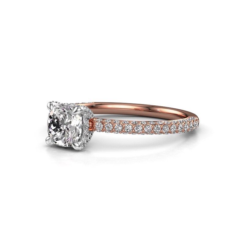 Image of Engagement ring saskia 2 cus<br/>585 rose gold<br/>diamond 1.612 crt