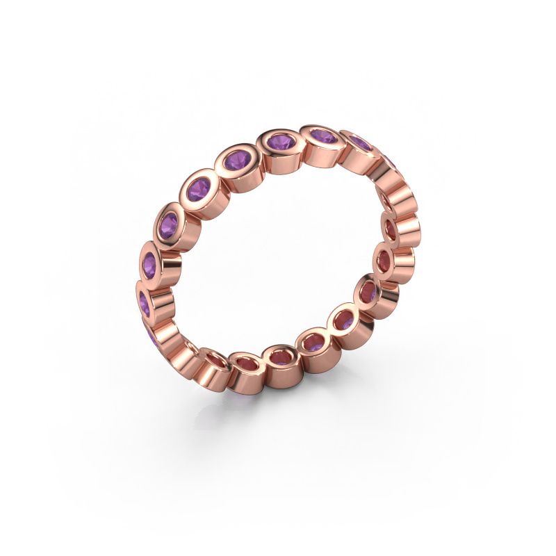 Bague superposable Edwina 1 585 or rose améthyste 2 mm