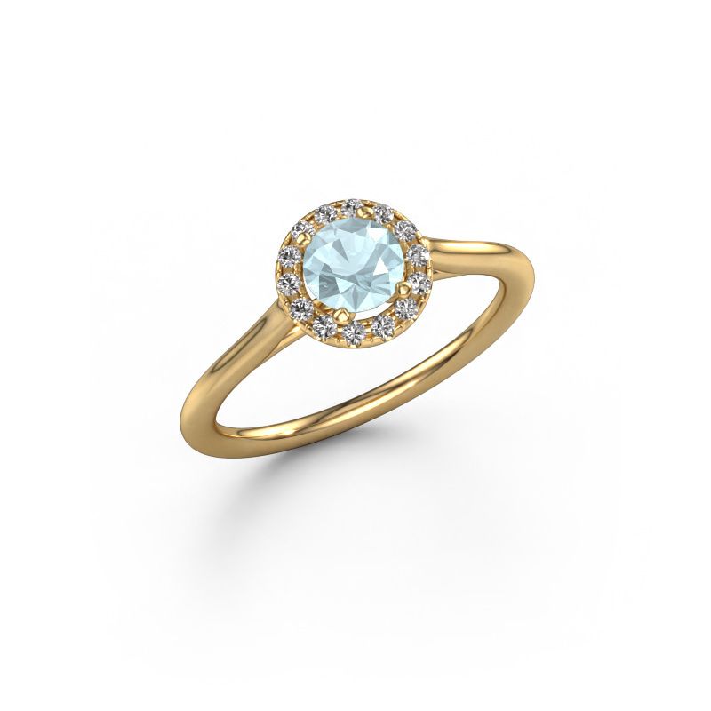 Engagement ring Seline rnd 1 585 gold aquamarine 5 mm