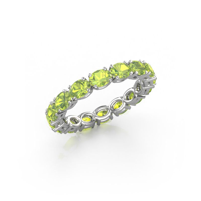 Ring Vivienne OVL 4x3 585 witgoud peridoot 4x3 mm