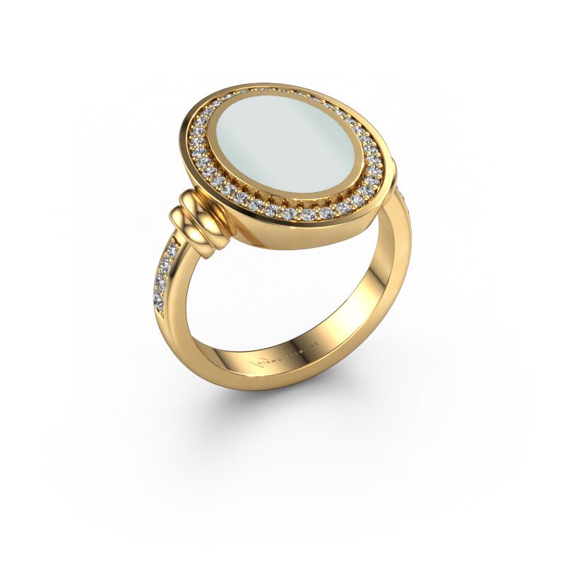 Men's ring Servie 3 585 gold green sardonyx 14x10 mm