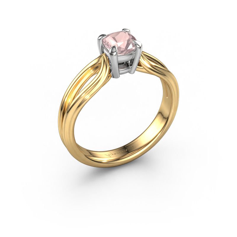 Engagement ring Antonia cus 1 585 gold morganite champagne 5 mm