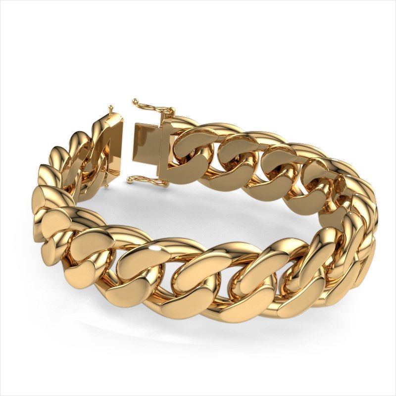 Image of Cuban bracelet ±0.79 in 585 gold