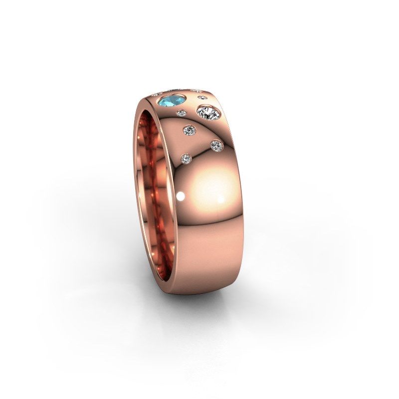 Afbeelding van Trouwring WH0141L26BP 585 rosé goud blauw topaas ±7x2 mm