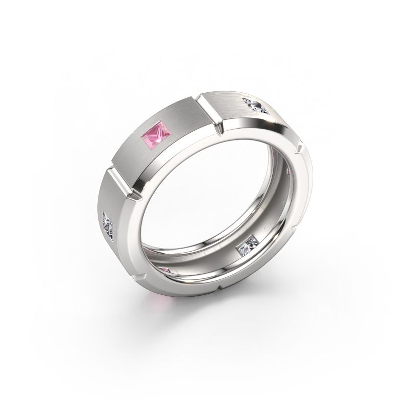 Men's ring Steve light 950 platinum pink sapphire 3 mm