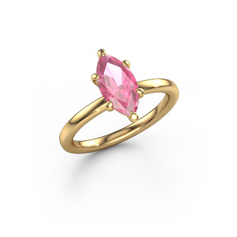 Bague de fiançailles Simone MRQ 1 585 or jaune saphir rose 11x5.5 mm