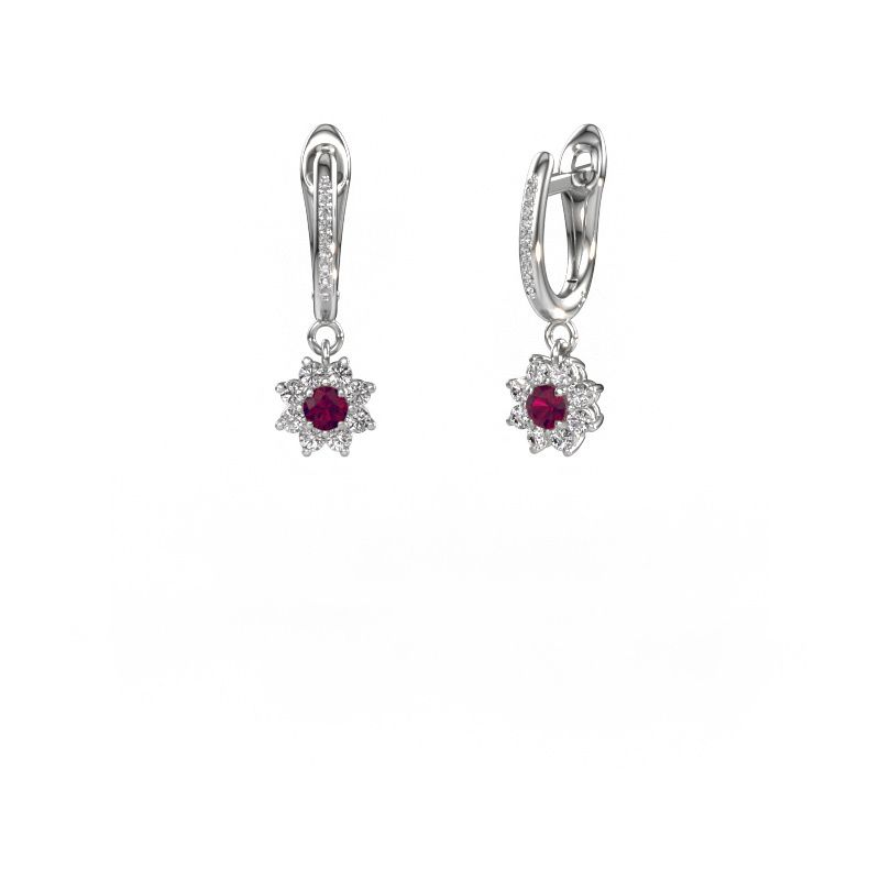 Pendants d'oreilles Camille 2 950 platine rhodolite 3 mm