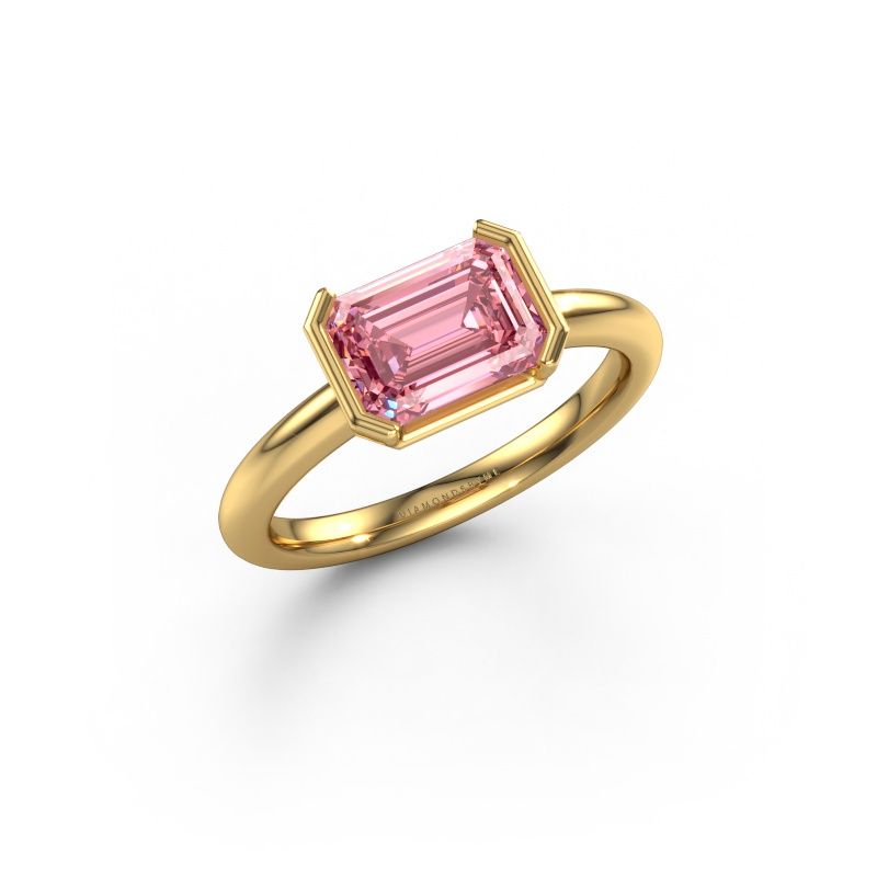 Engagement ring Tayler EME 585 gold pink lab grown diamond 8x6 mm