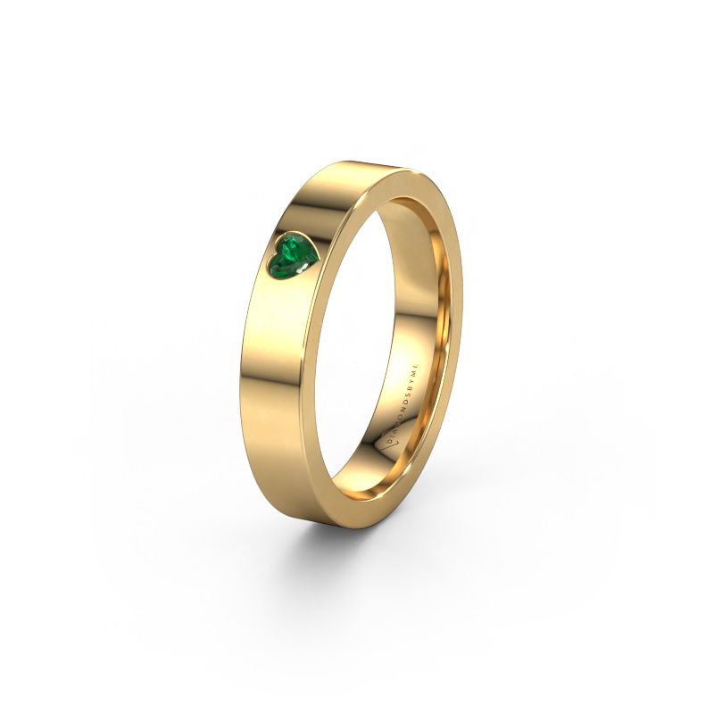 Trouwring WH0101L14BPHRT 585 goud smaragd ±4x2 mm