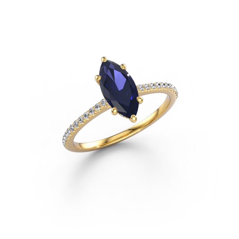 Verlobungsring Sophie MRQ 585 Gold Saphir 10x5 mm