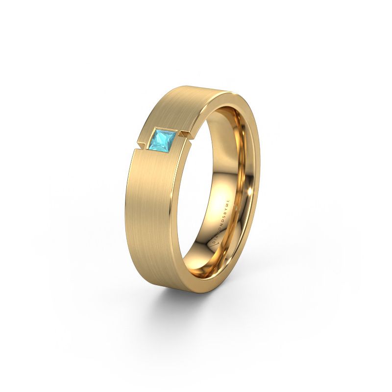 Wedding ring WH2040L 585 gold blue topaz ±5,5x2.2 mm