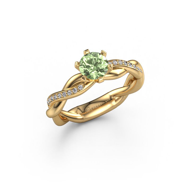 Engagement ring Page 585 gold green lab grown diamond 5.4 mm