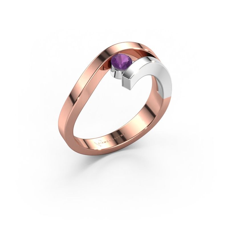 Ring Evalyn 1 585 rosé goud amethist 3.7 mm