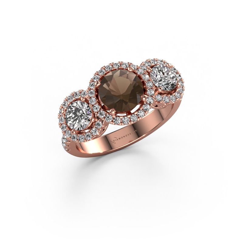 Bague Lacie 585 or rose quartz fumé 6.5 mm