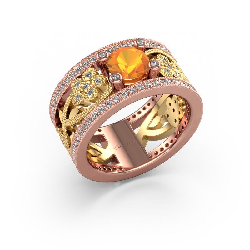 Ring Severine 585 Roségold Citrin 6 mm