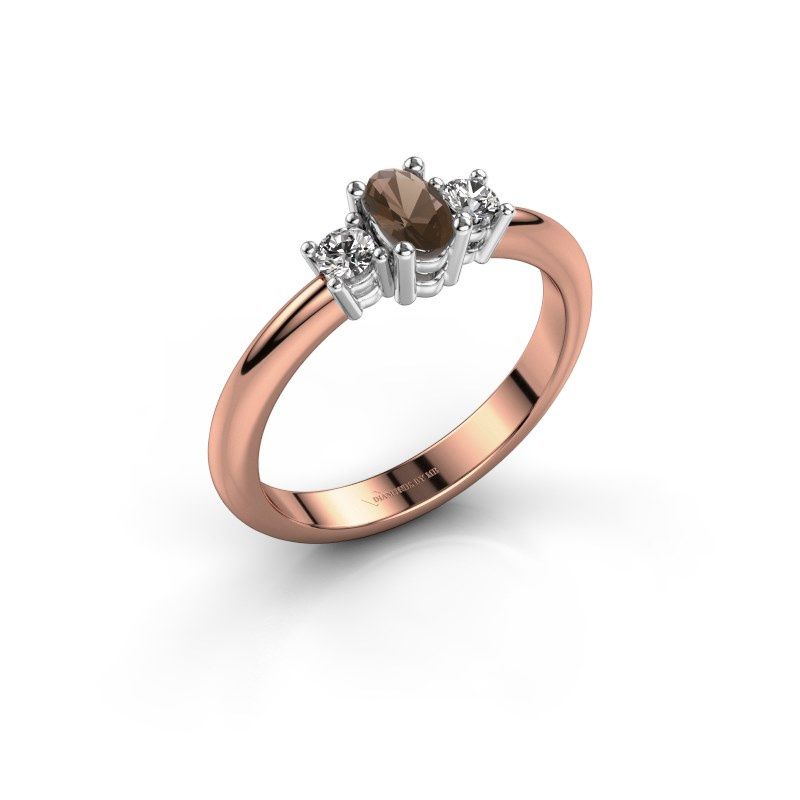 Image de Bague de fiançailles Karie<br/>585 or rose<br/>Quartz fumé 5x3 mm