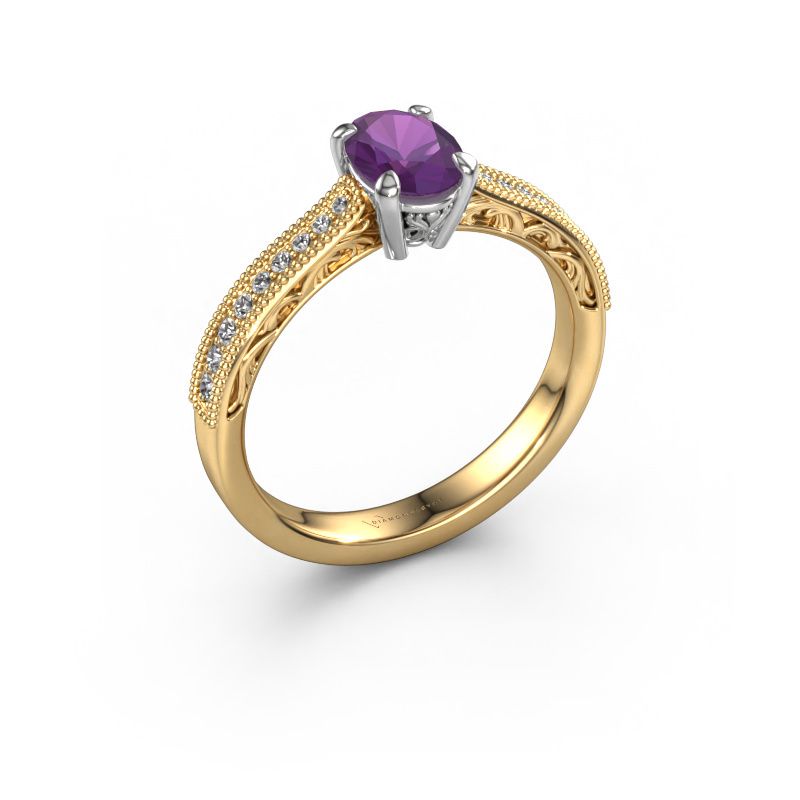 Verlobungsring Shonta OVL 585 Gold Amethyst 7x5 mm