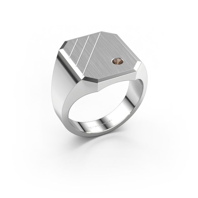 Siegelring Patrick 5 950 Platin Rauchquarz 2.5 mm
