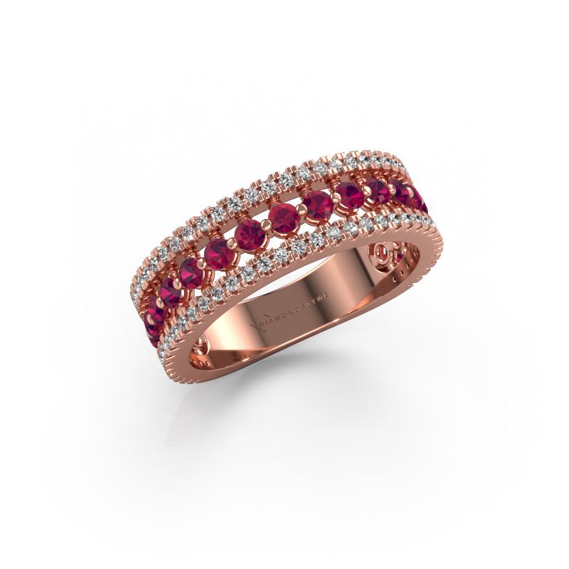 Bague Elizbeth 1 585 or rose rhodolite 2 mm
