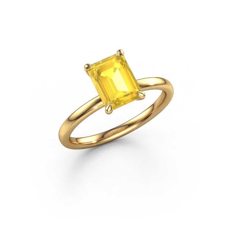 Verlobungsring Crystal EME 1 585 Gold Gelb Saphir 8x6 mm