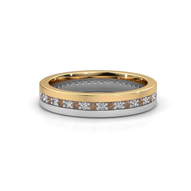 Afbeelding van Trouwring WH0203L14BPM<br/>585 goud ±4x2 mm<br/>Bruine diamant 0.44 crt