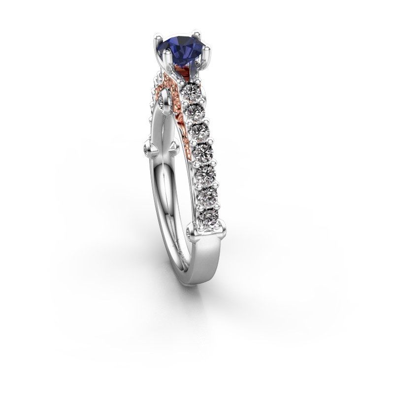 Afbeelding van Verlovingsring Shaunda<br/>585 witgoud<br/>Saffier 6.5 mm