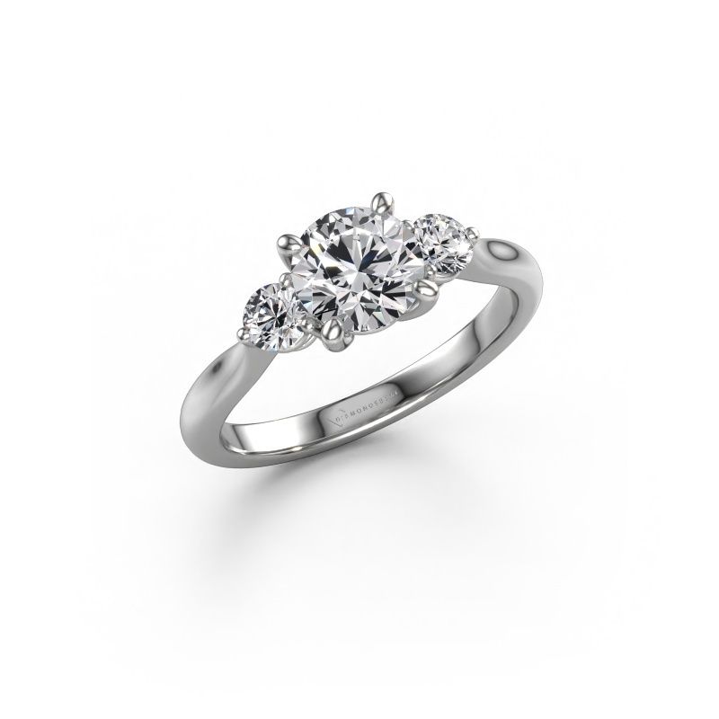 Engagement ring Lieselot RND 585 white gold lab-grown diamond 1.30 crt