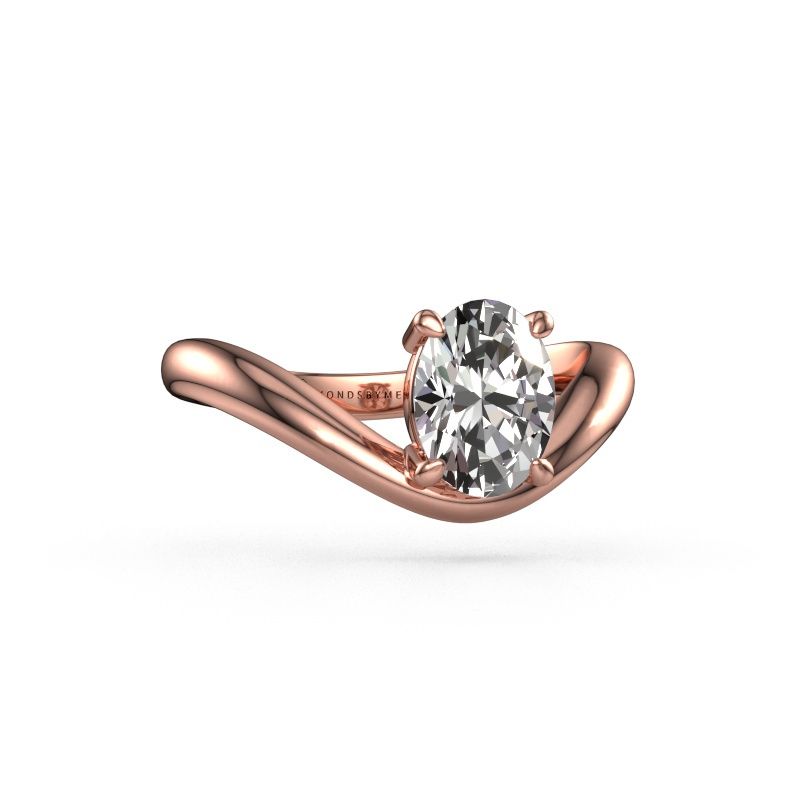 Bague de fiançailles Femke OVL 585 or rose zircone 8x6 mm