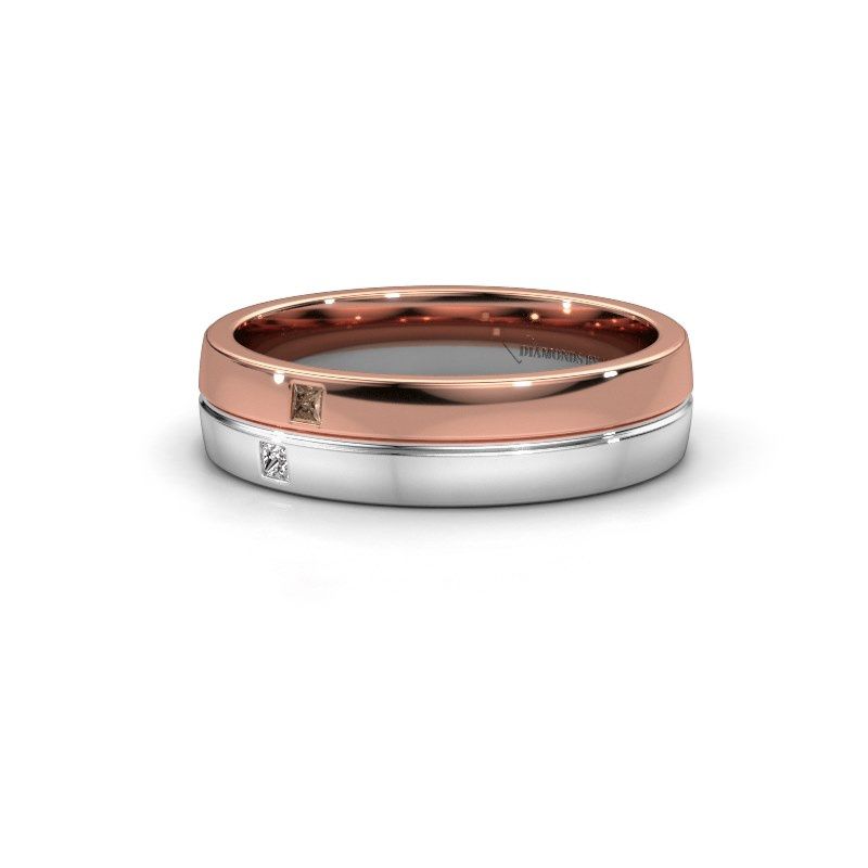 Image of Wedding ring WH0231L25BP<br/>585 rose gold ±5x2 mm<br/>Brown diamond