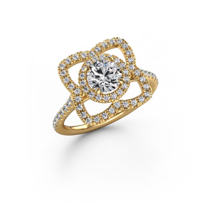 Engagement ring Cleopatra 585 gold lab grown diamond 1.195 crt