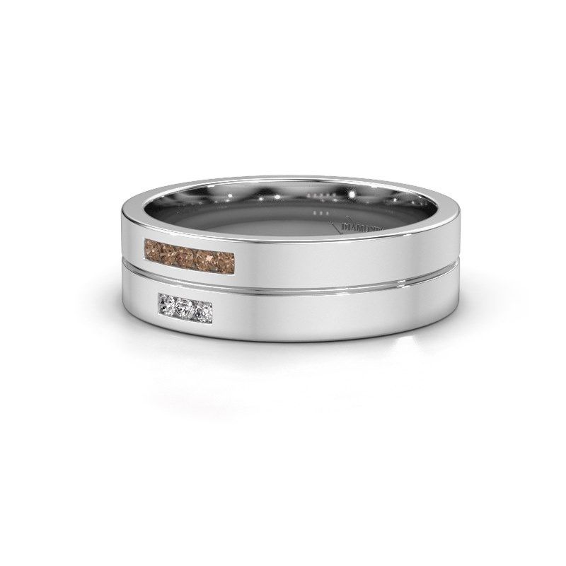 Afbeelding van Trouwring WH0207L16AP 950 platina bruine diamant ±6x1.7 mm