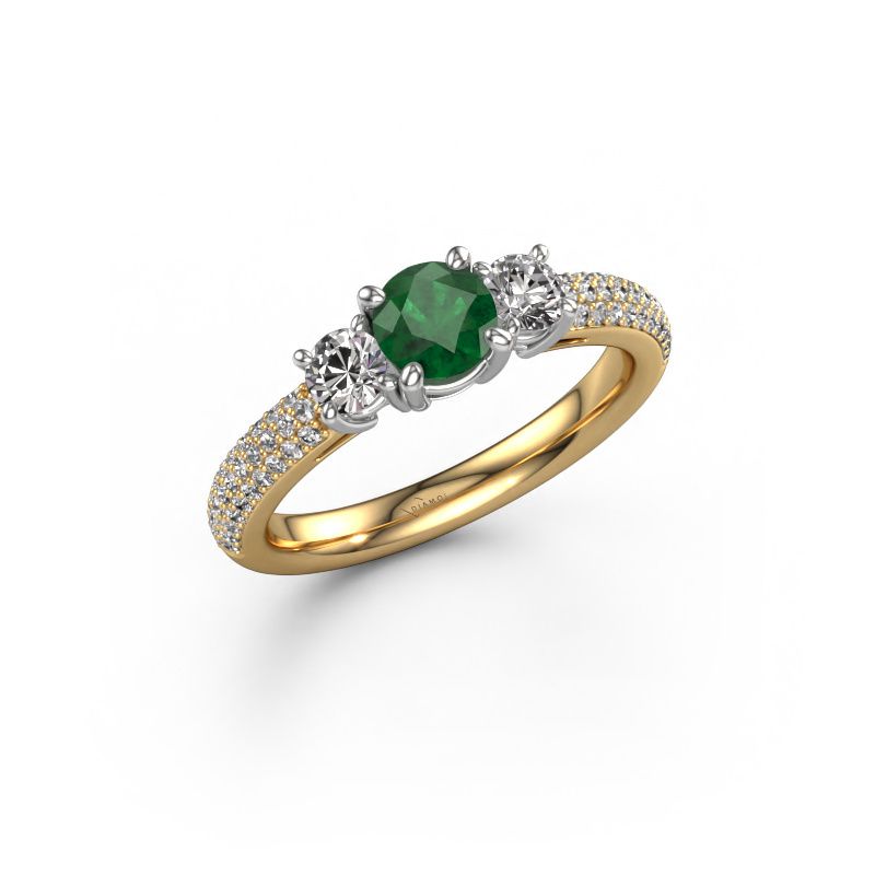 Engagement ring Marielle RND 585 gold emerald 6 mm