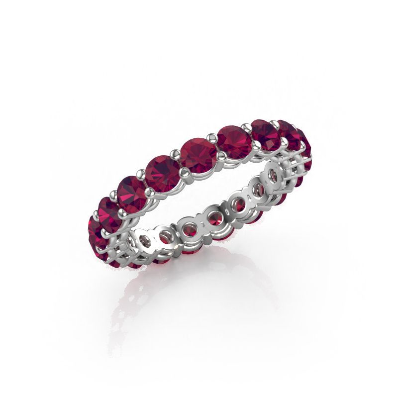 Stackable ring Michelle full 3.4 585 white gold rhodolite 3.4 mm