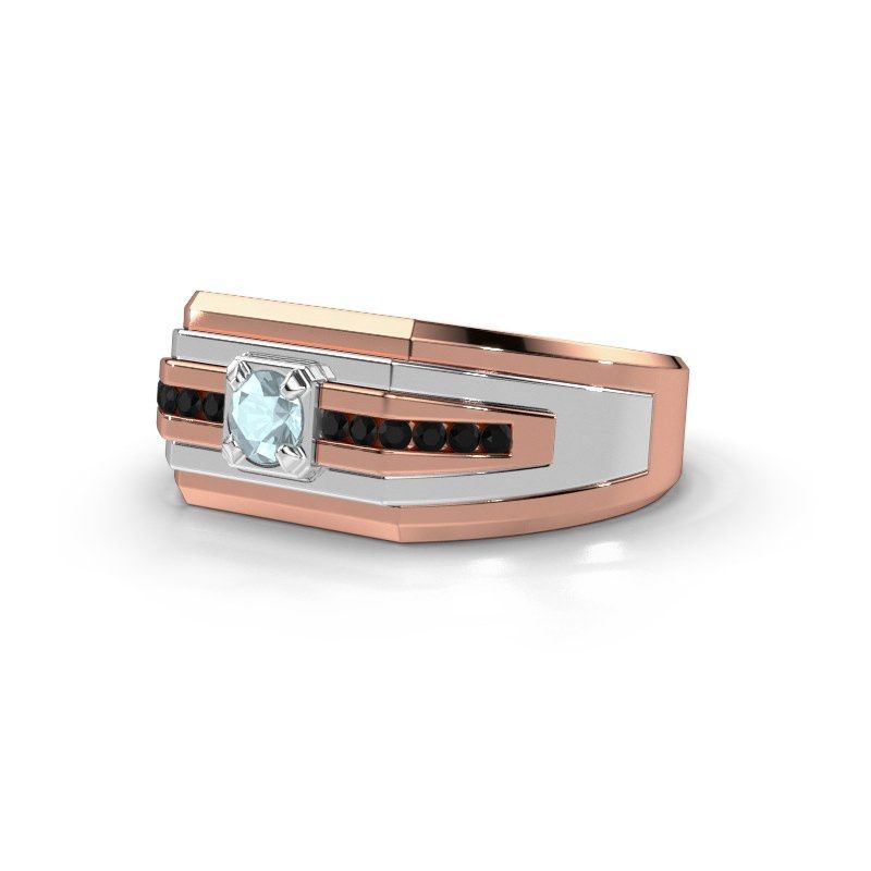 Image de Bague pour homme Oliver<br/>585 or rose<br/>Aigue-marine 4 mm