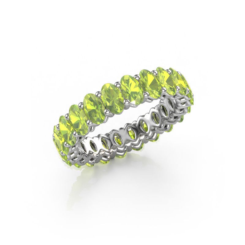 Aanschuifring Heddy OVL 3x5 585 witgoud peridoot 5x3 mm