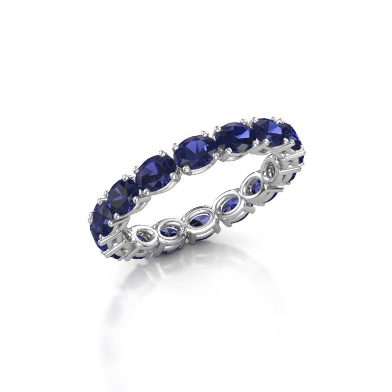 Bild von Ring vivienne ovl 4x3<br/>585 Weißgold<br/>saphir 4x3 mm
