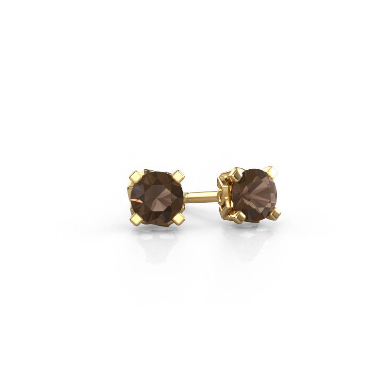 Earrings Ize 585 gold smokey quartz 5 mm