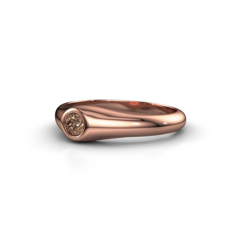 Image of Pinky ring thorben<br/>585 rose gold<br/>Brown diamond 0.25 crt