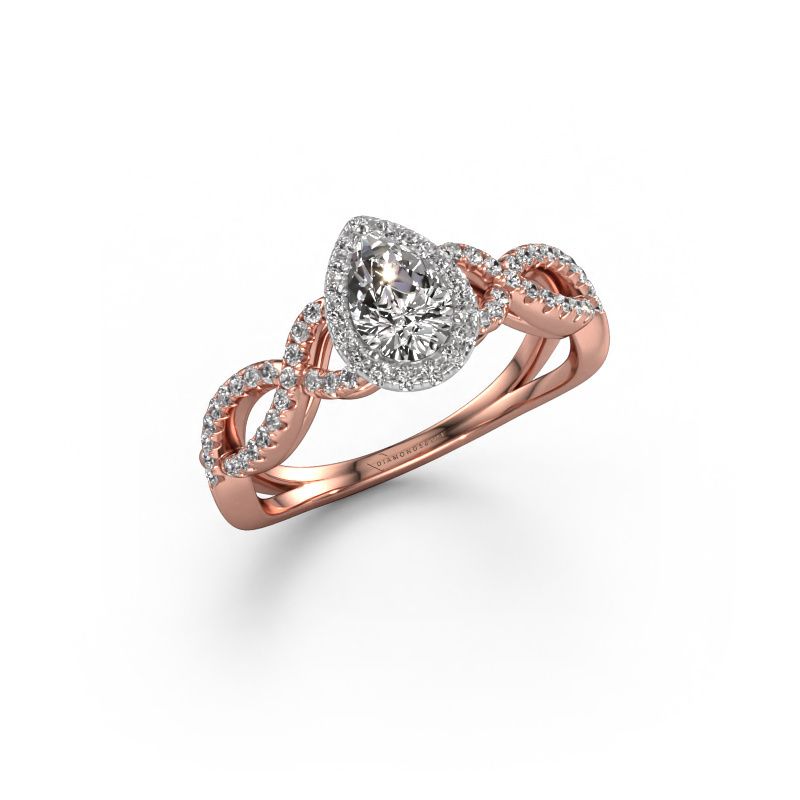 Engagement ring Dionne pear 585 rose gold diamond 0.99 crt