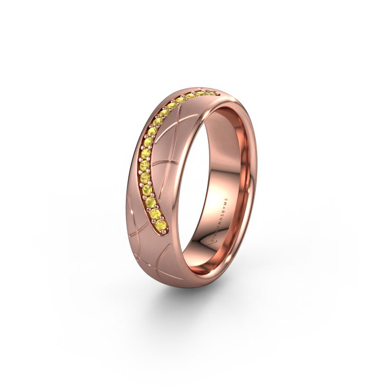 Wedding ring WH2060L36CM 585 rose gold yellow sapphire ±6x2.2 mm