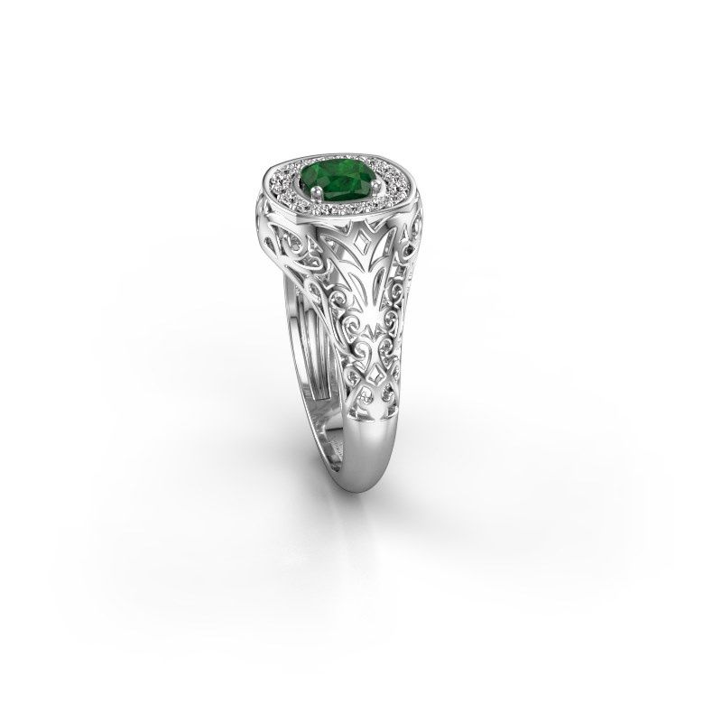 Image of Men's ring quinten<br/>585 white gold<br/>Emerald 5 mm