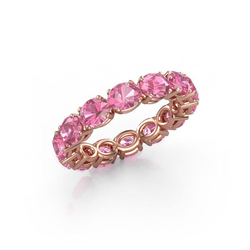 Bague Vivienne OVL 5x4 585 or rose saphir rose 5x4 mm