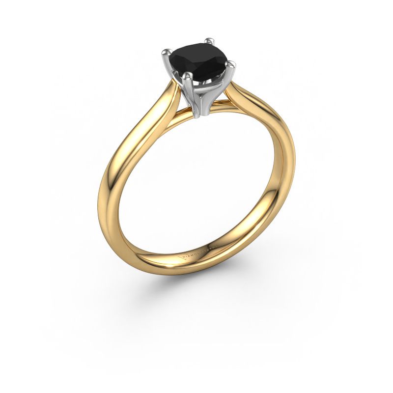 Verlovingsring Mignon cus 1 585 goud zwarte diamant 0.70 crt