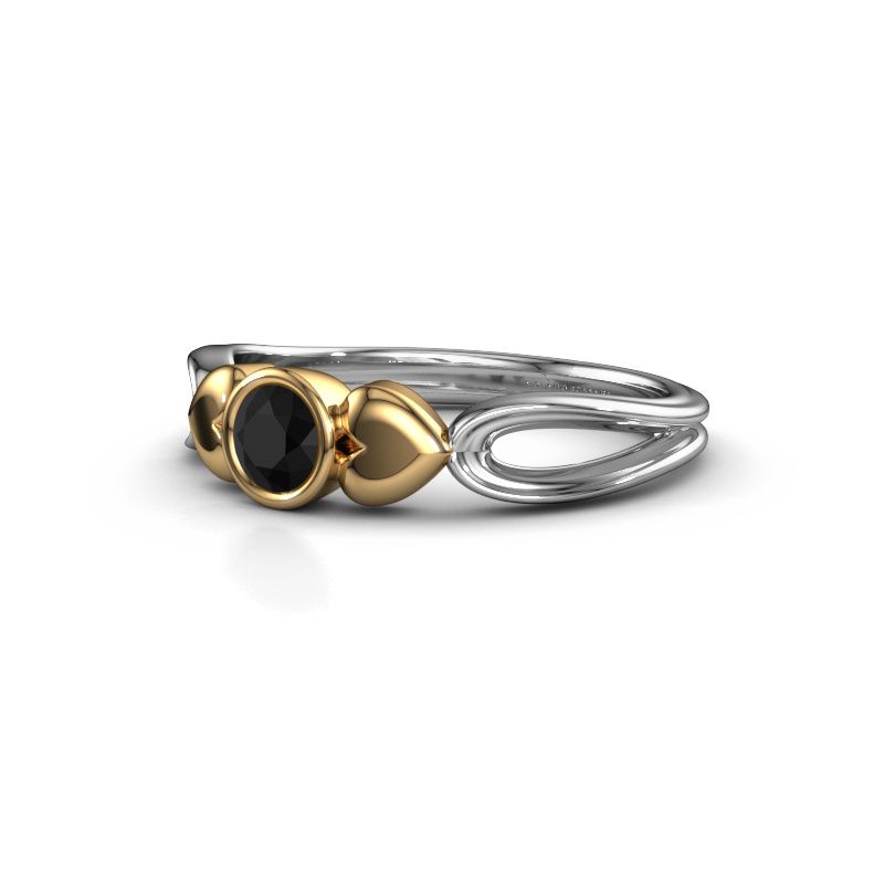 Image of Ring Lorrine 585 white gold black diamond 0.30 crt