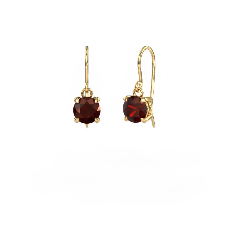 Drop earrings Laurie RND 1 585 gold garnet 6 mm